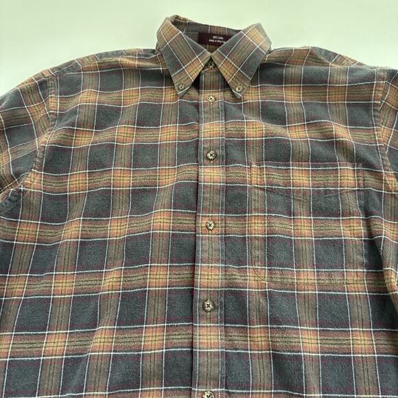 Vintage Nordstrom Flannel Shirt Button Down Shirt 100% Cotton Medium - Picture 3 of 10